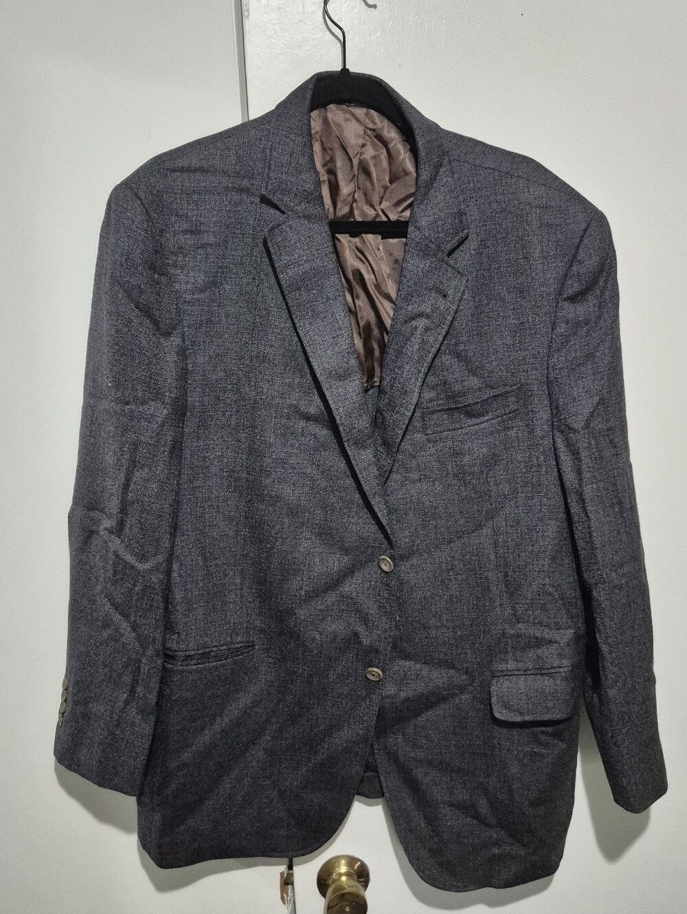 Prossimo by Jack Victor Gray Plaid Sport Coat Men’s 46R 100% Wool Made in Canada